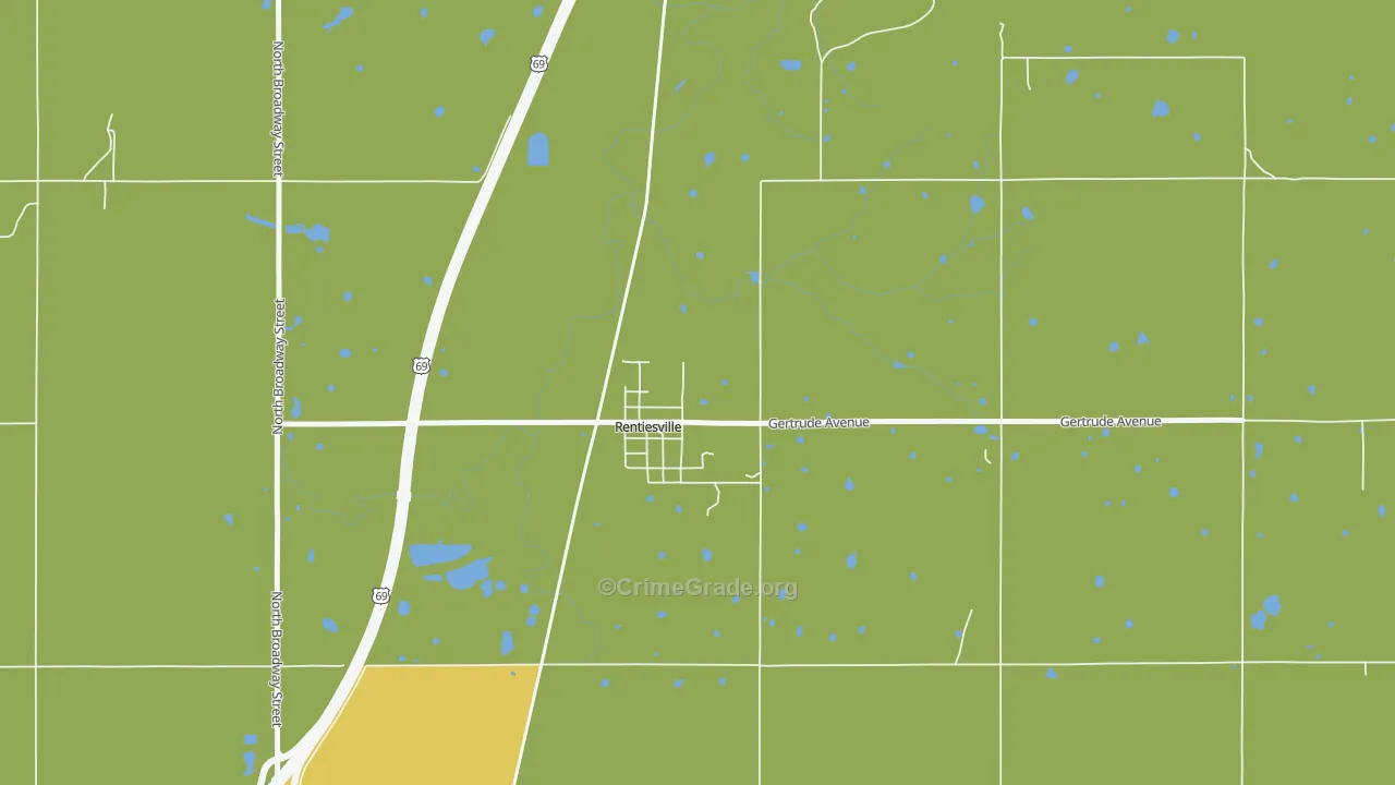 74459, OK Map of Vehicle Theft Rates