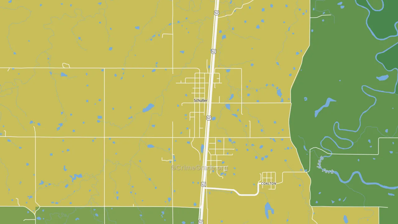 74460, OK Map of Vehicle Theft Rates