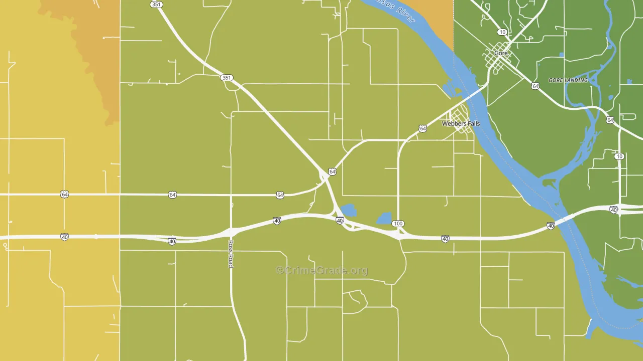 74470, OK Map of Vehicle Theft Rates