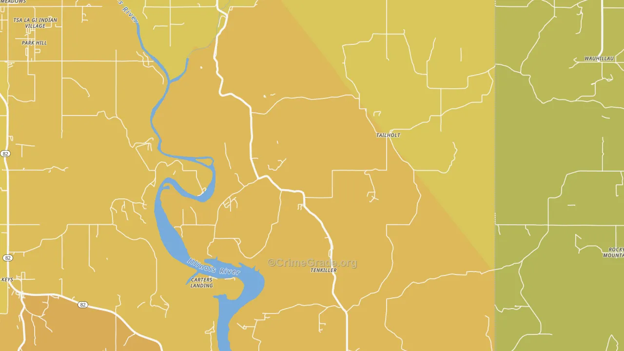 74471, OK Map of Vehicle Theft Rates