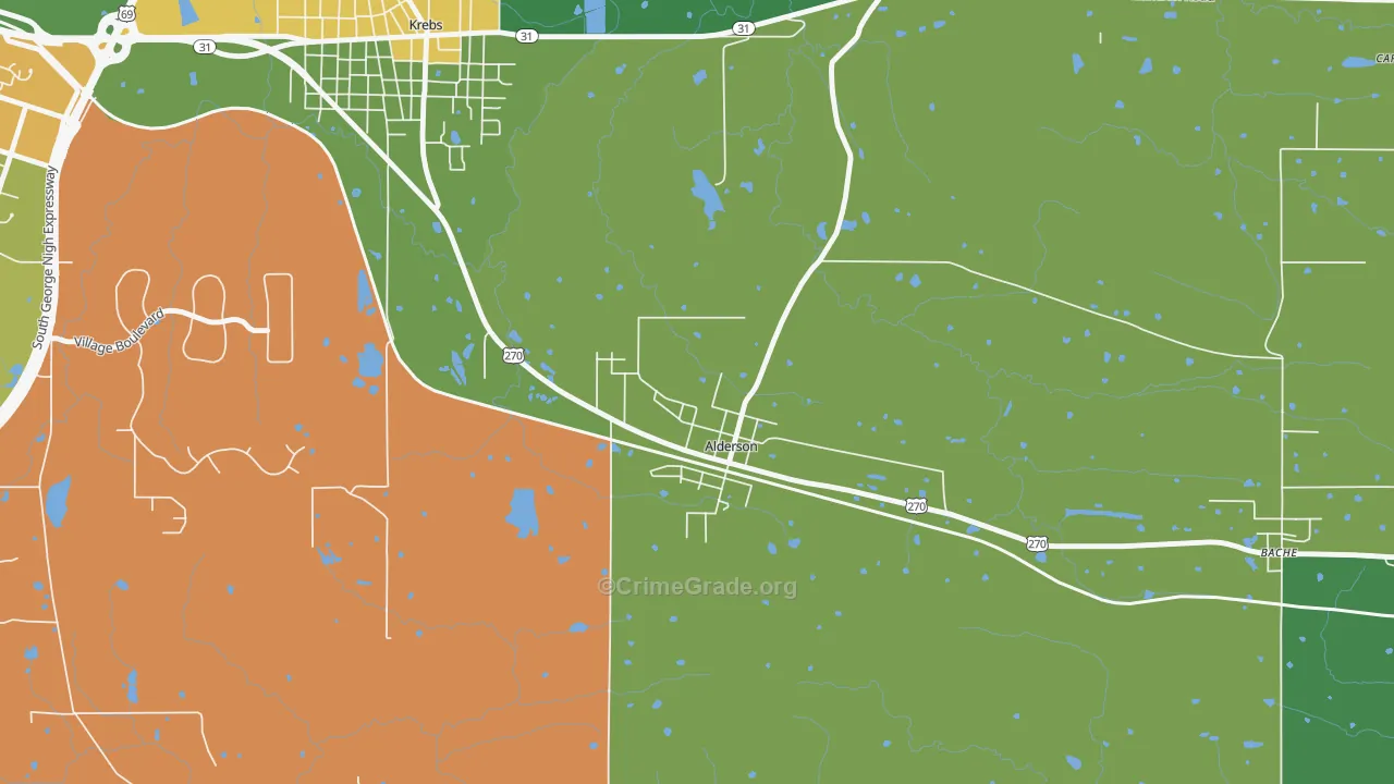 74522, OK Map of Vehicle Theft Rates