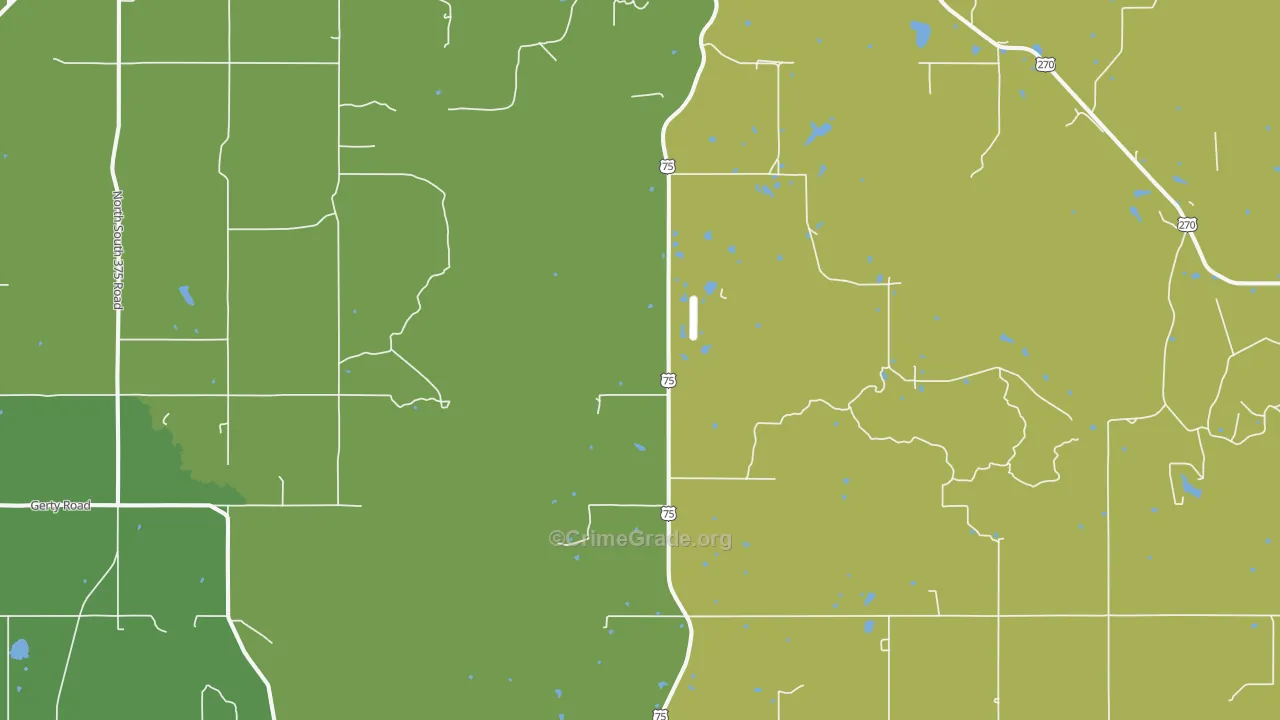 74531, OK Map of Vehicle Theft Rates