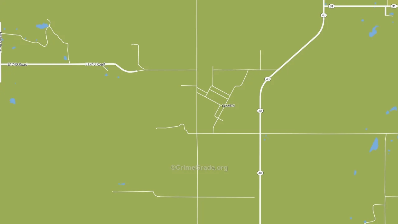 74535, OK Map of Vehicle Theft Rates