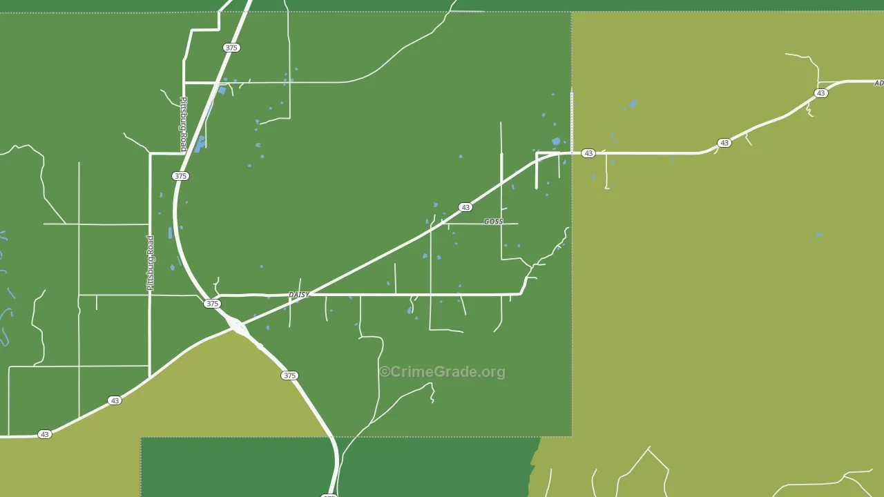 74540, OK Map of Vehicle Theft Rates