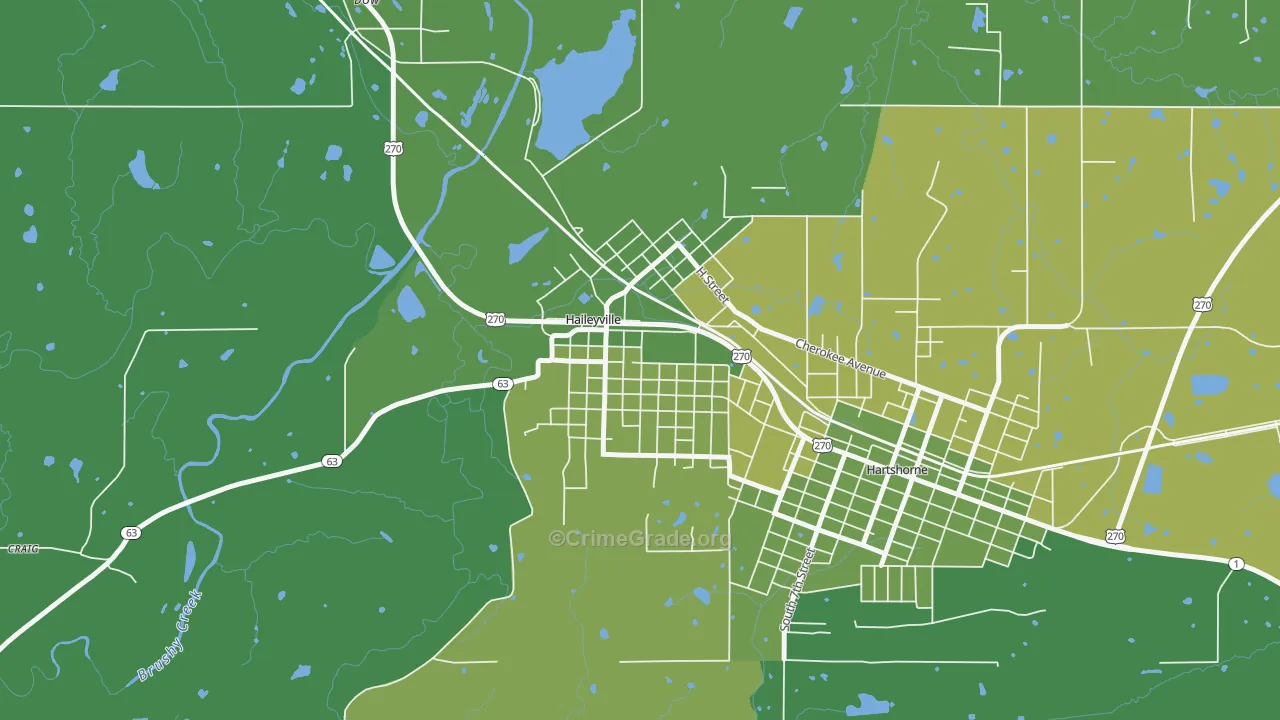 74546, OK Map of Vehicle Theft Rates