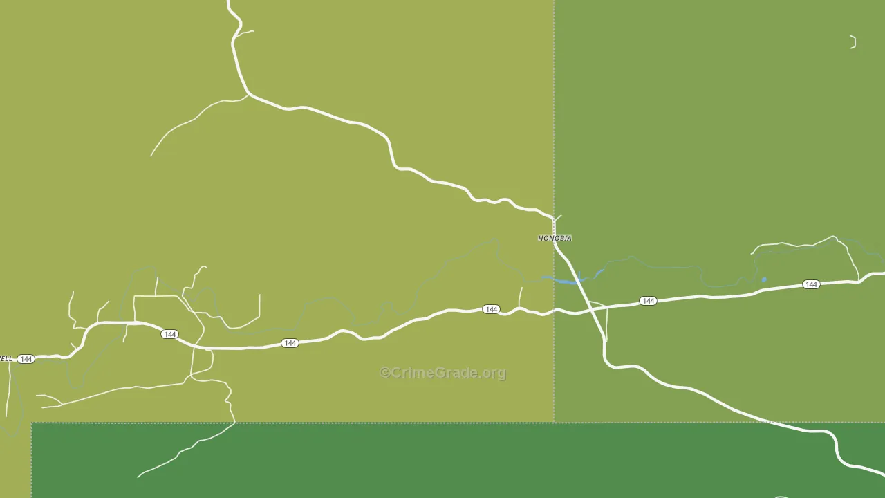 74549, OK Map of Vehicle Theft Rates