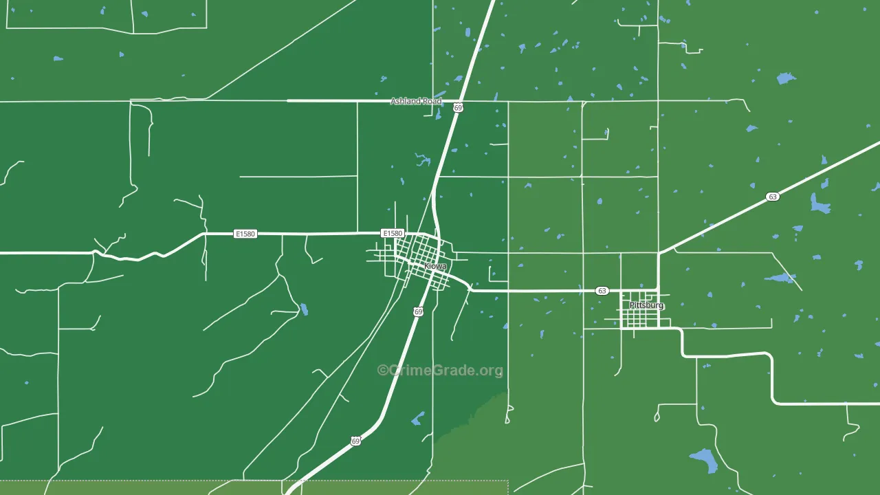 74553, OK Map of Vehicle Theft Rates