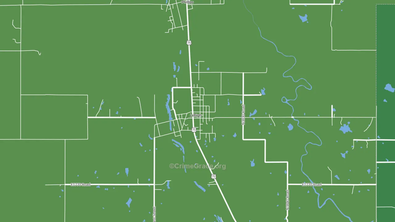 74556, OK Map of Vehicle Theft Rates