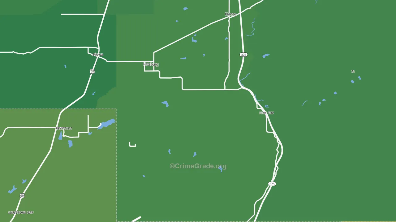 74560, OK Map of Vehicle Theft Rates