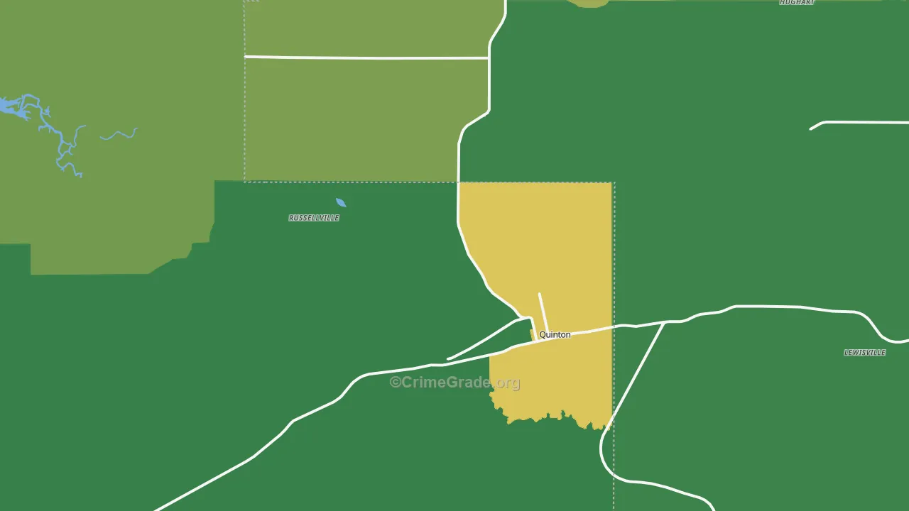 74561, OK Map of Vehicle Theft Rates