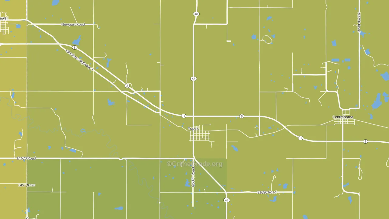 74572, OK Map of Vehicle Theft Rates