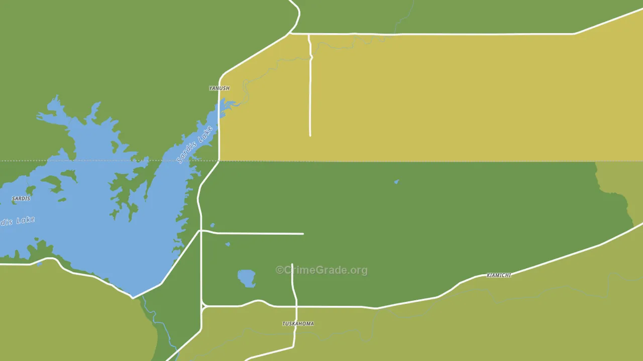 74574, OK Map of Vehicle Theft Rates