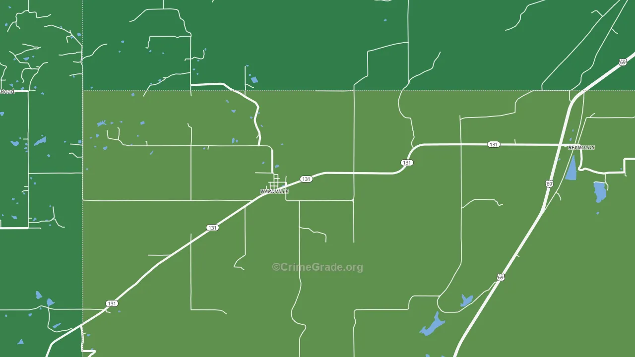 74576, OK Map of Vehicle Theft Rates