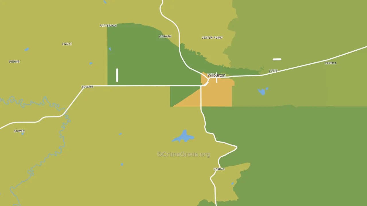 74578, OK Map of Vehicle Theft Rates