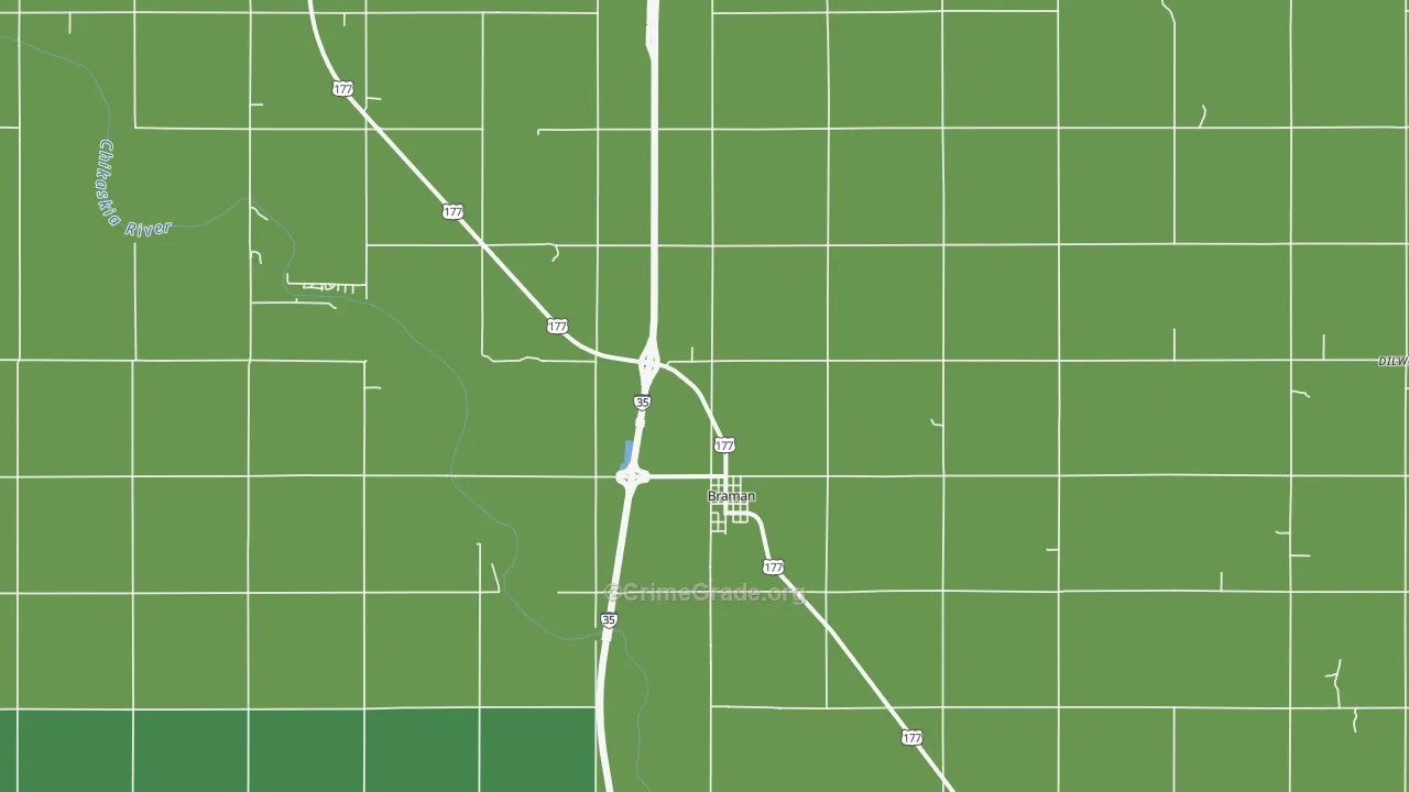 74632, OK Map of Vehicle Theft Rates