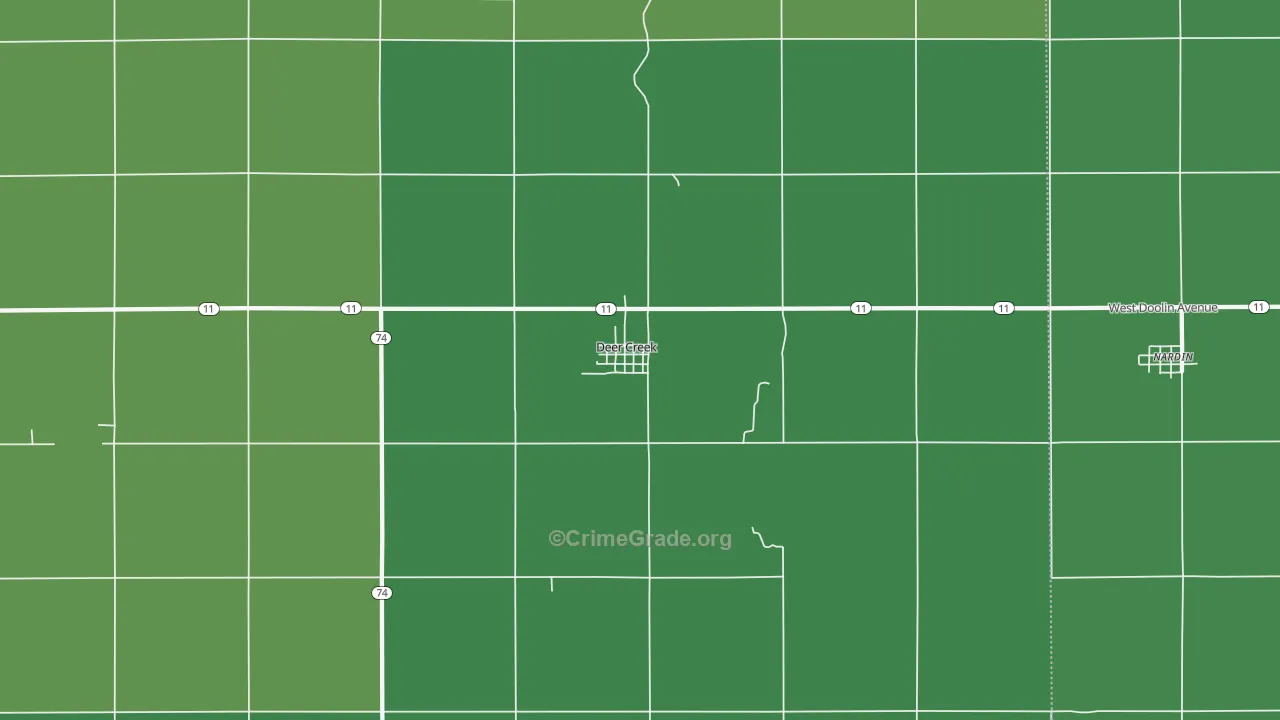 74636, OK Map of Vehicle Theft Rates
