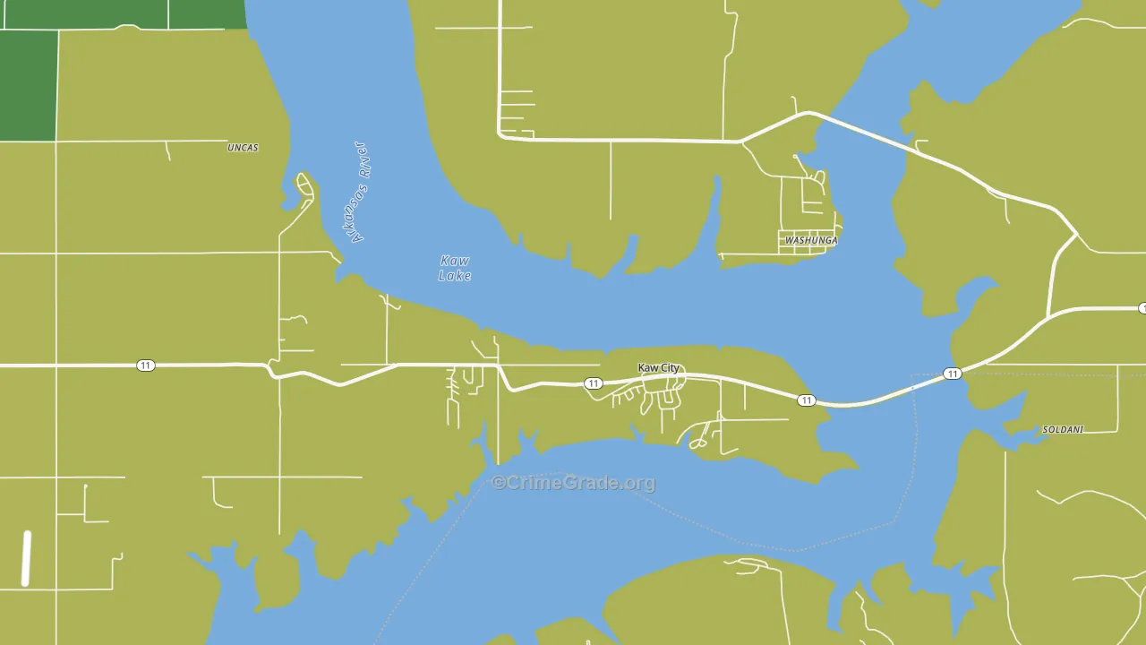 74641, OK Map of Vehicle Theft Rates