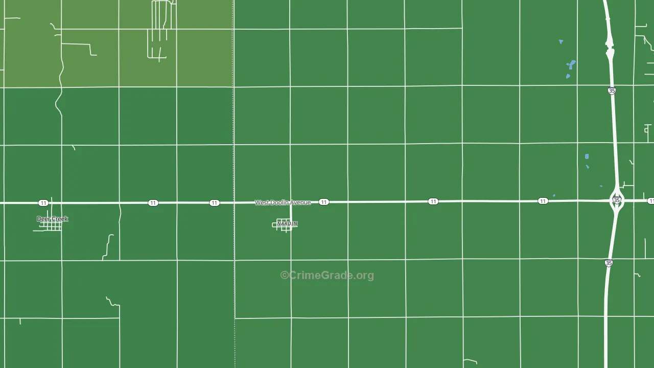 74646, OK Map of Vehicle Theft Rates