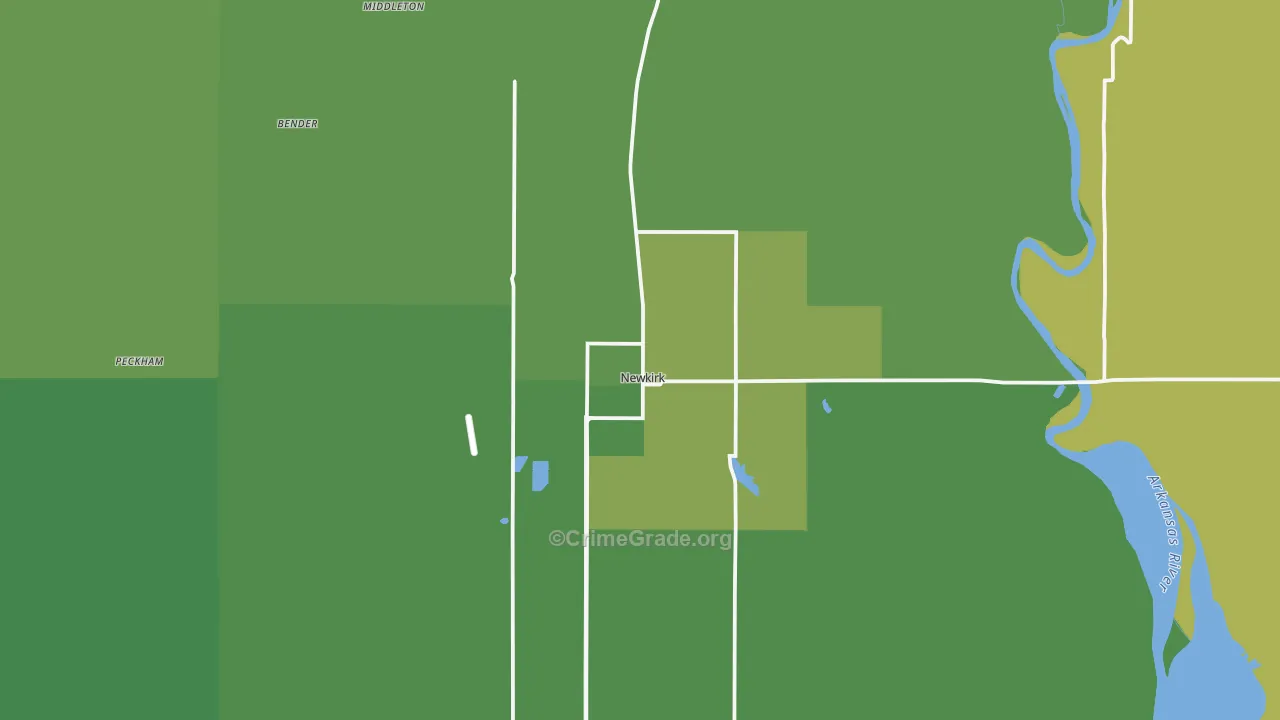 74647, OK Map of Vehicle Theft Rates
