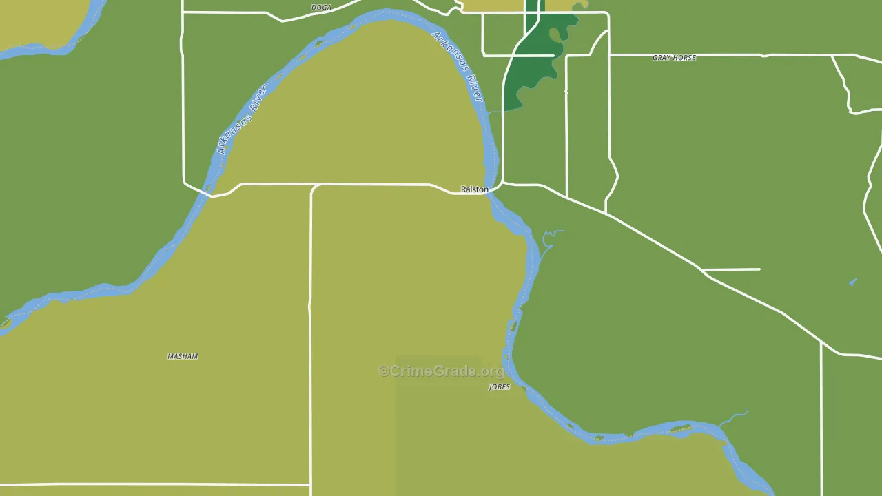74650, OK Map of Vehicle Theft Rates
