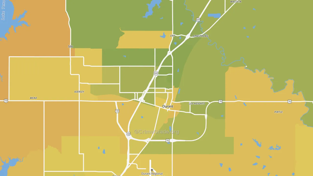 74701, OK Map of Vehicle Theft Rates