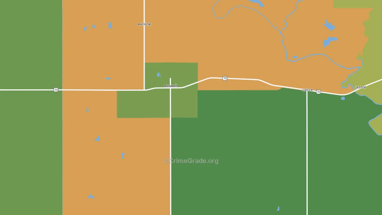 74727, OK Map of Vehicle Theft Rates