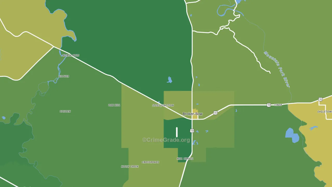 74728, OK Map of Vehicle Theft Rates