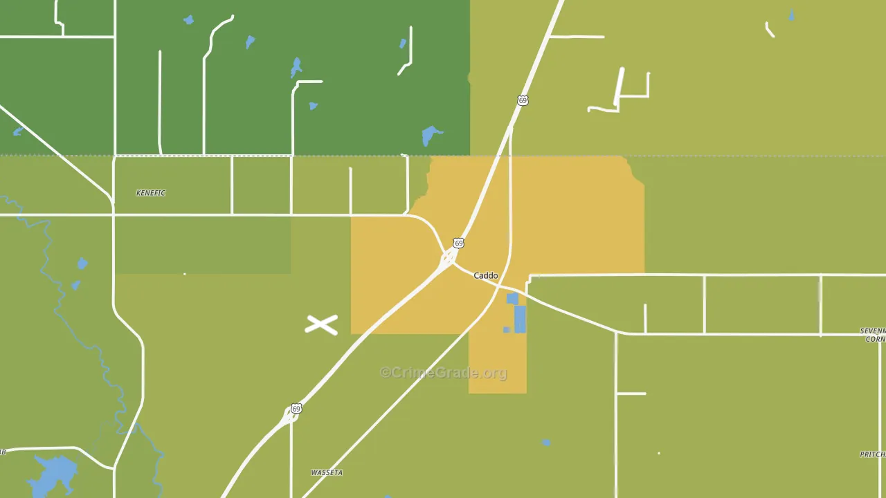 74729, OK Map of Vehicle Theft Rates