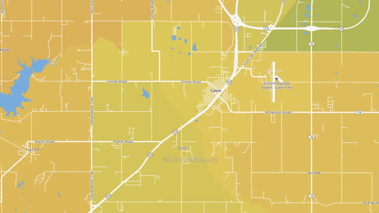 74730, OK Map of Vehicle Theft Rates