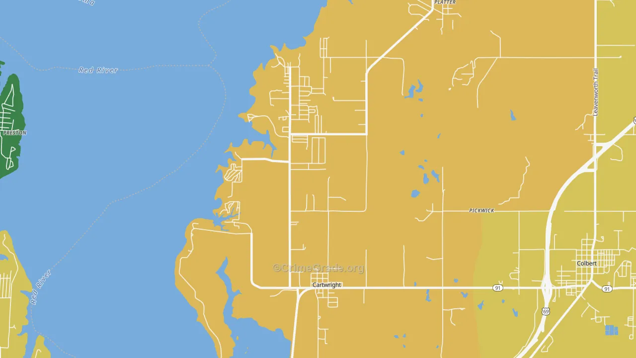 74731, OK Map of Vehicle Theft Rates
