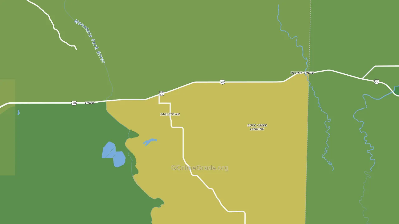 74734, OK Map of Vehicle Theft Rates