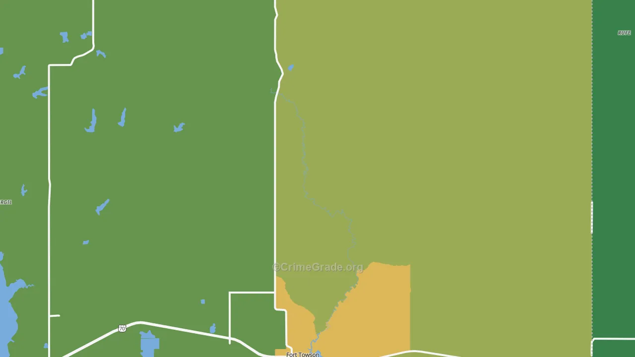 74735, OK Map of Vehicle Theft Rates