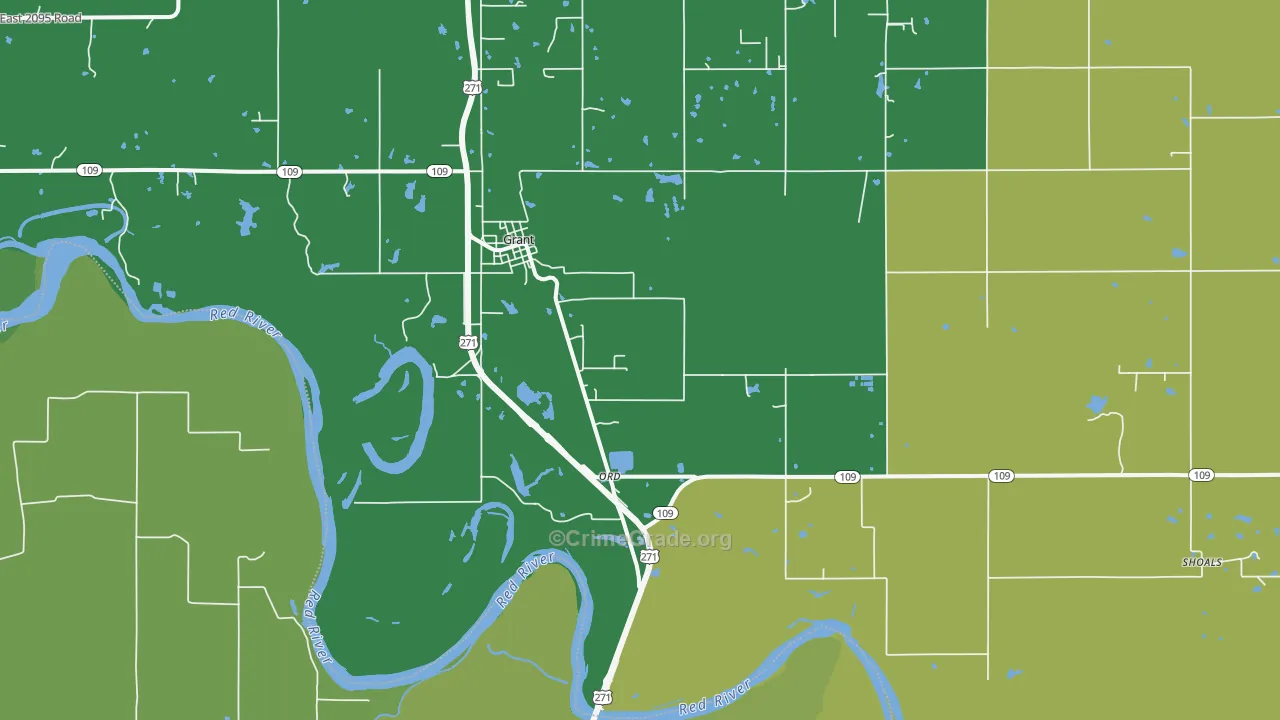74738, OK Map of Vehicle Theft Rates