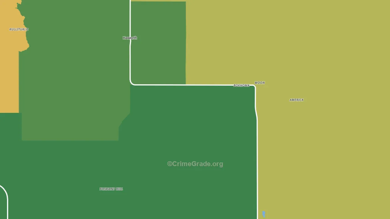 74740, OK Map of Vehicle Theft Rates
