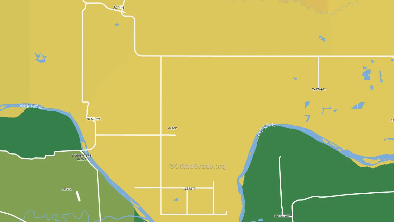 74741, OK Map of Vehicle Theft Rates