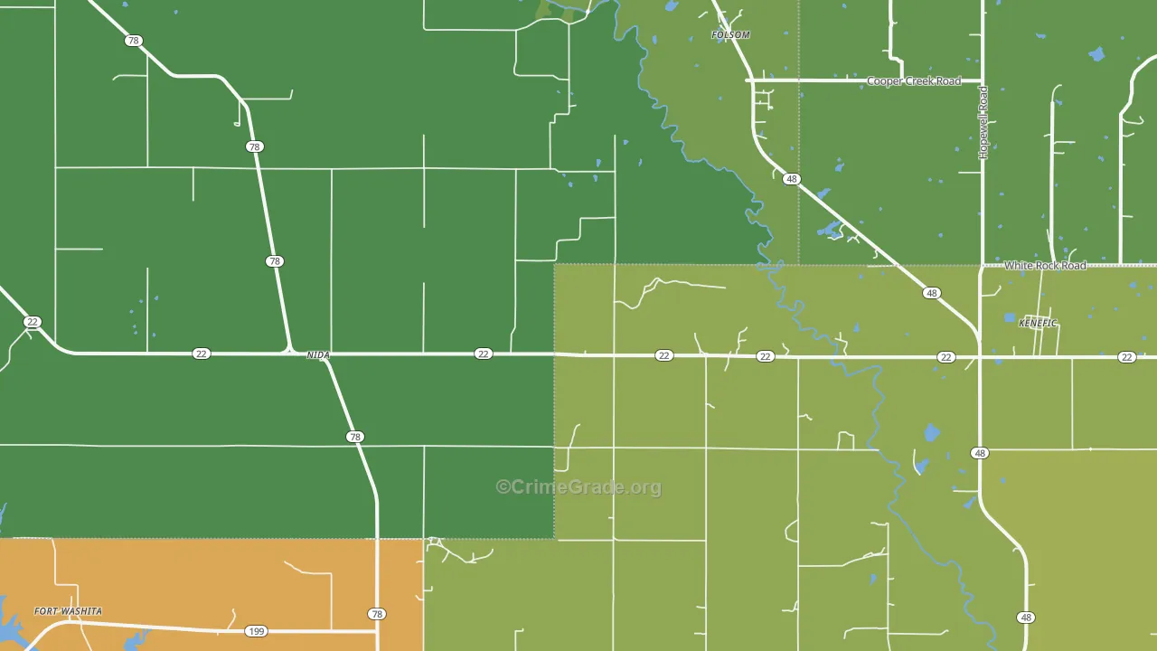 74748, OK Map of Vehicle Theft Rates