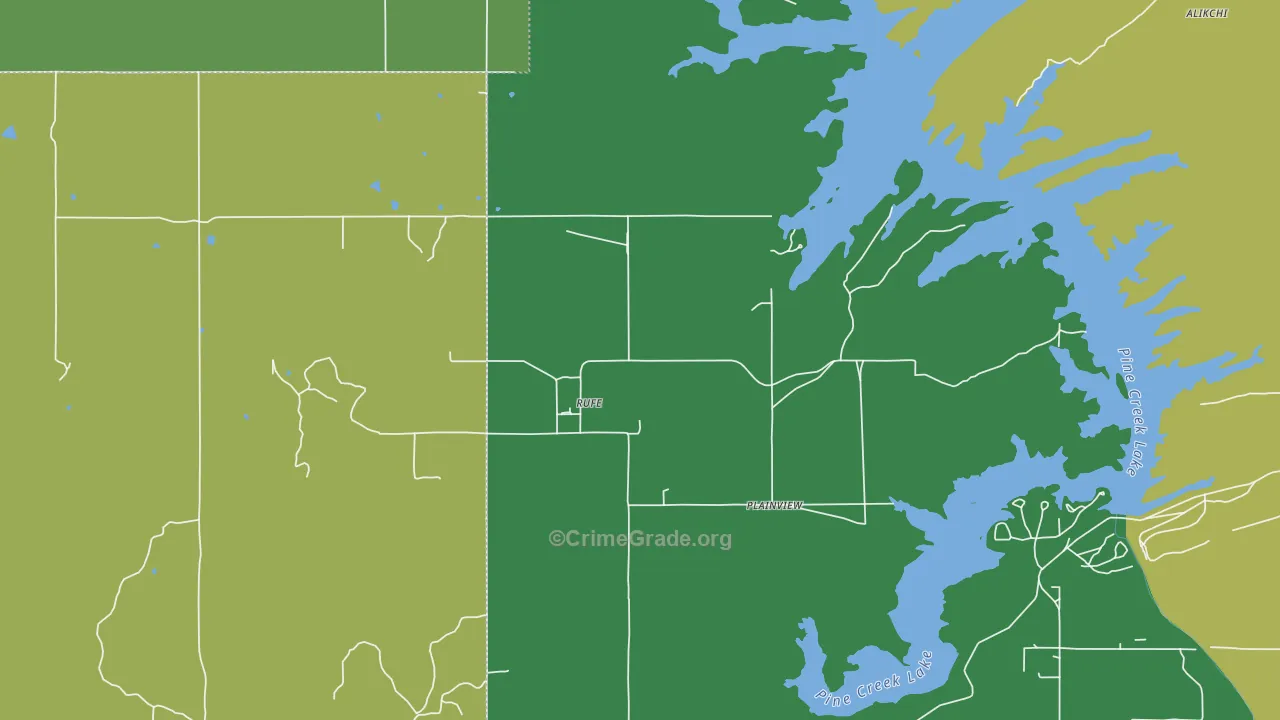 74755, OK Map of Vehicle Theft Rates