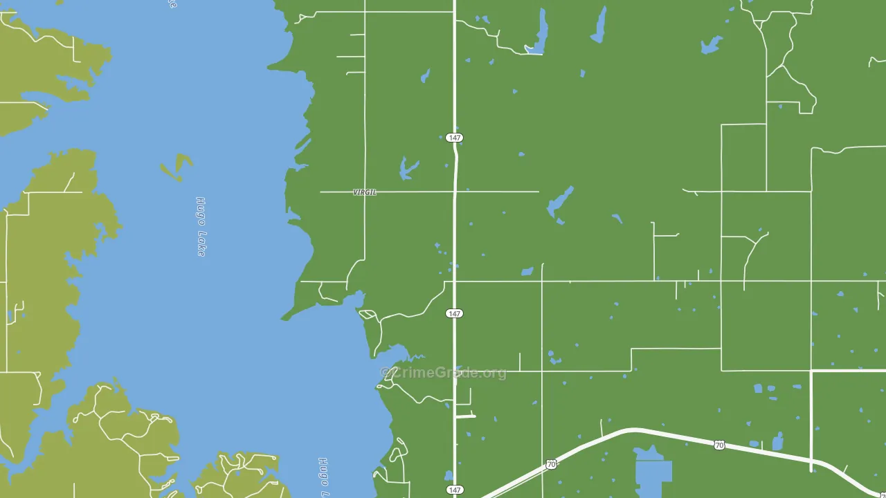 74756, OK Map of Vehicle Theft Rates