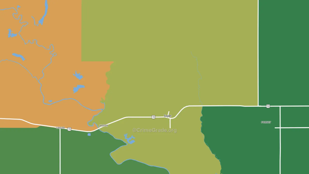 74759, OK Map of Vehicle Theft Rates