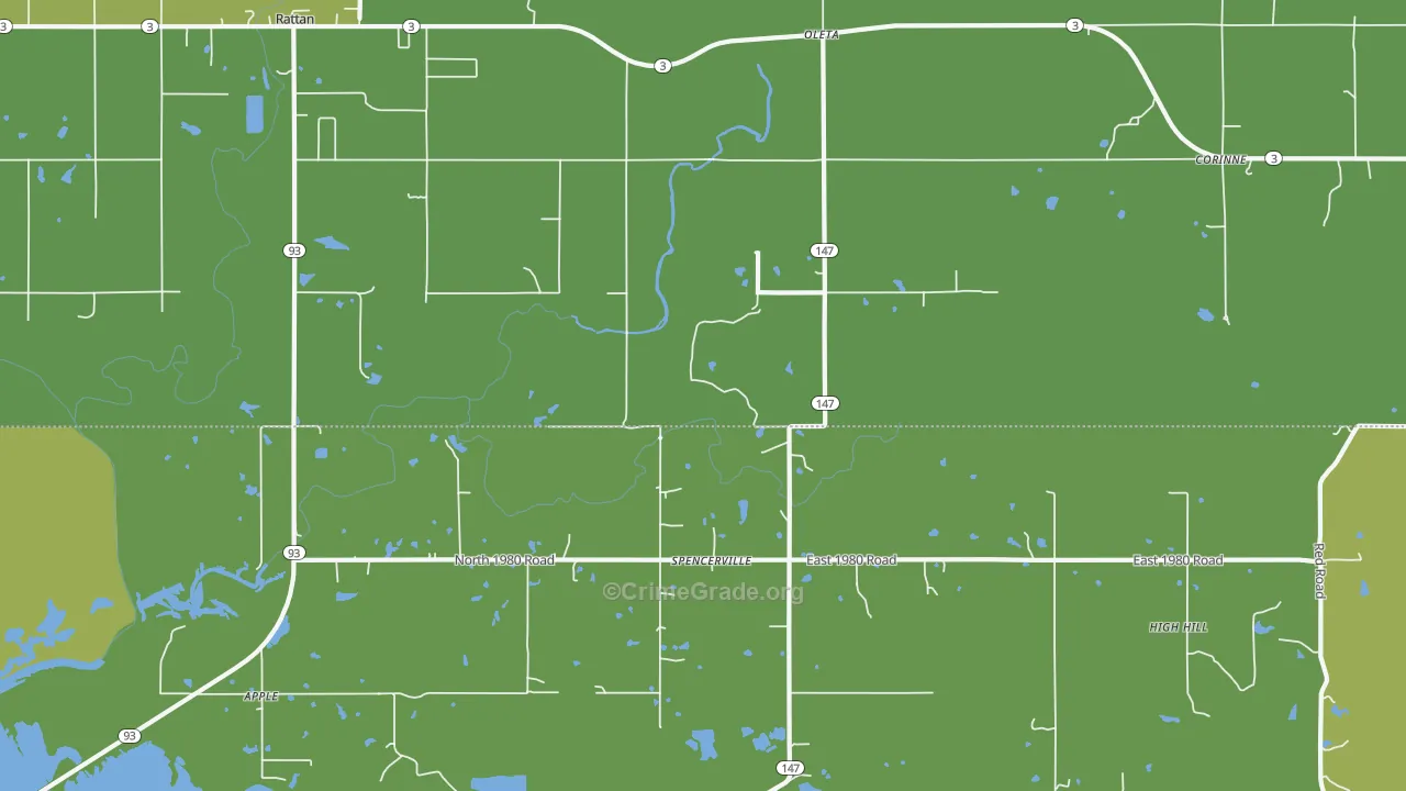 74760, OK Map of Vehicle Theft Rates