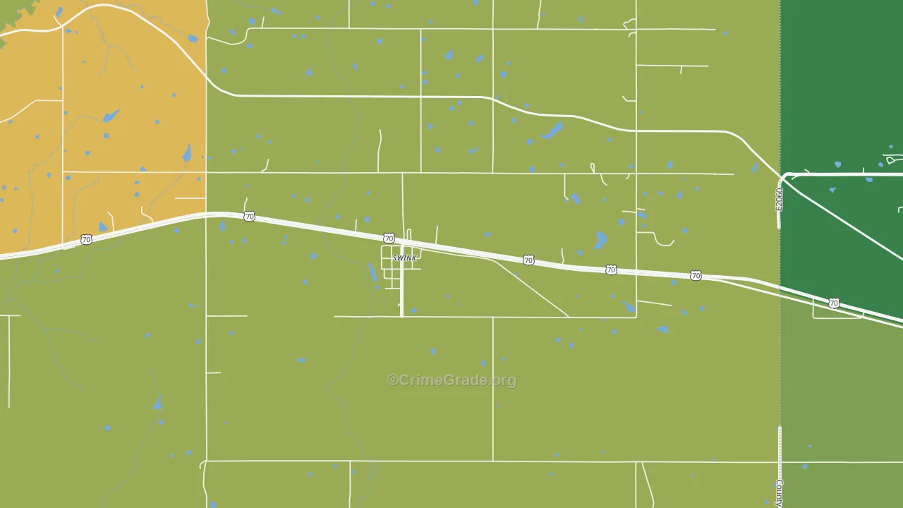 74761, OK Map of Vehicle Theft Rates