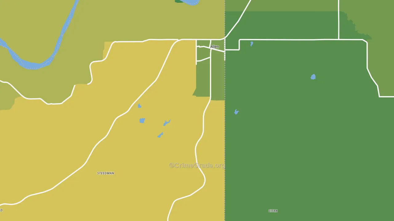 74825, OK Map of Vehicle Theft Rates
