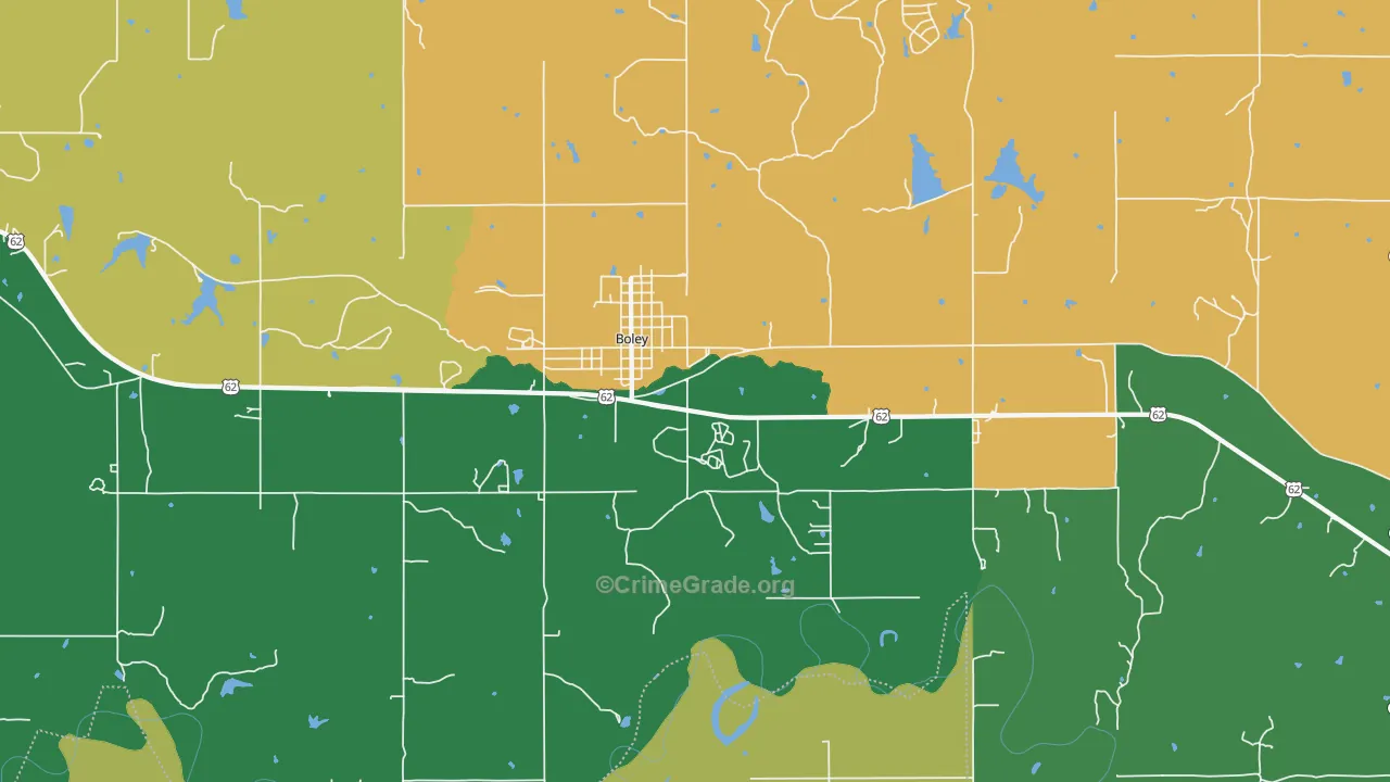 74829, OK Map of Vehicle Theft Rates