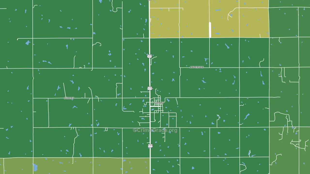 74832, OK Map of Vehicle Theft Rates