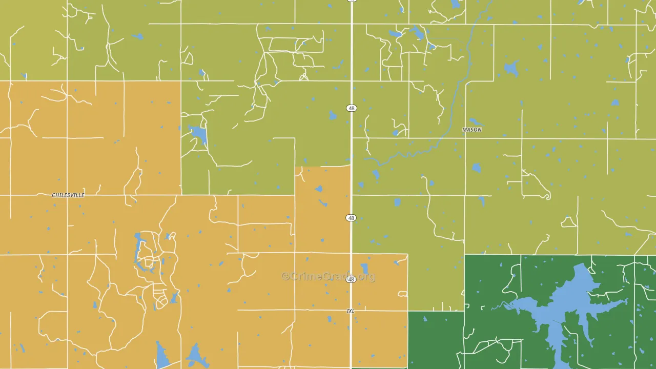 74833, OK Map of Vehicle Theft Rates