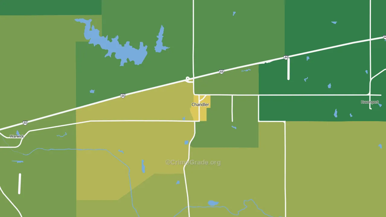 74834, OK Map of Vehicle Theft Rates