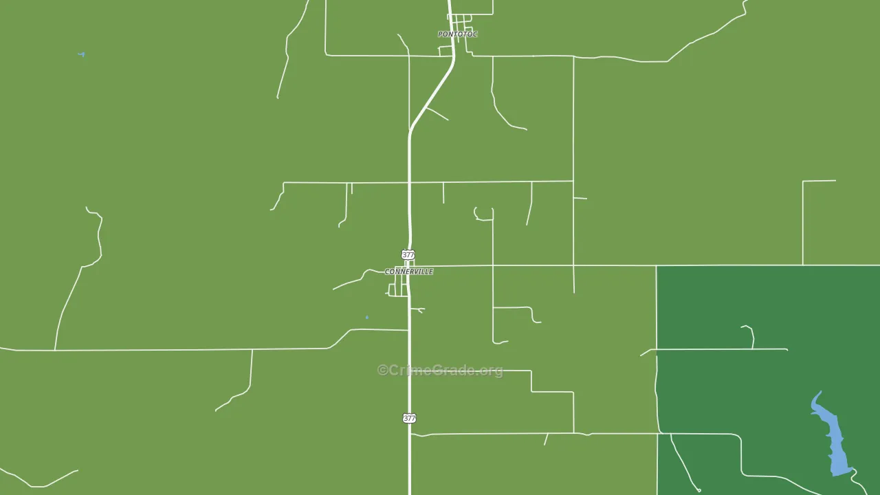 74836, OK Map of Vehicle Theft Rates