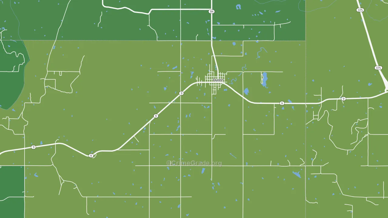 74839, OK Map of Vehicle Theft Rates