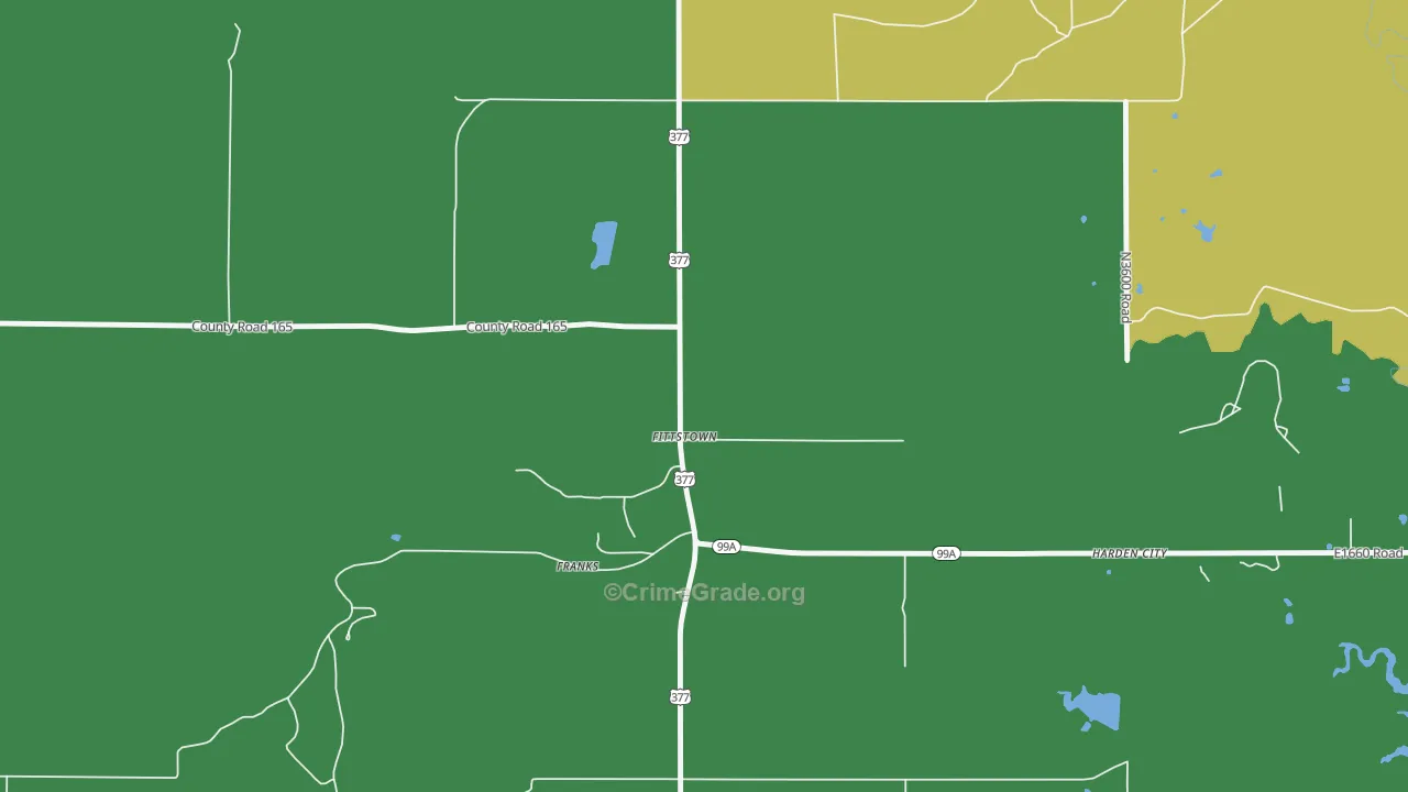 74842, OK Map of Vehicle Theft Rates