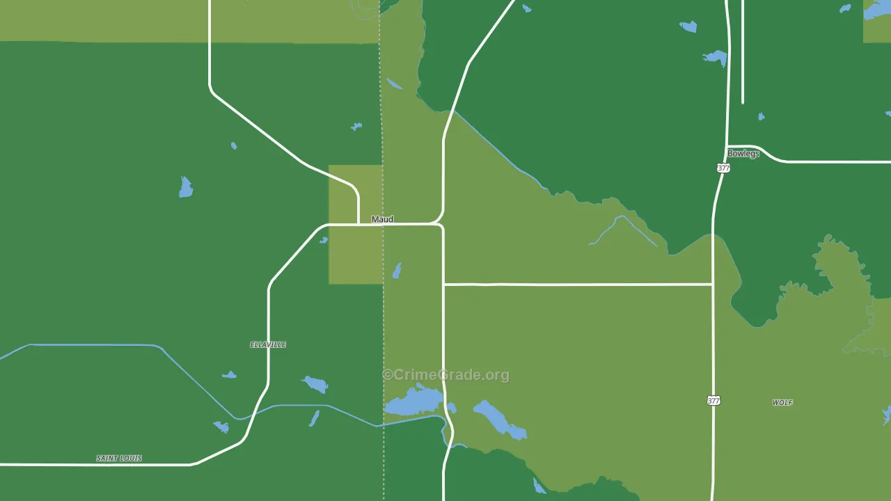 74854, OK Map of Vehicle Theft Rates